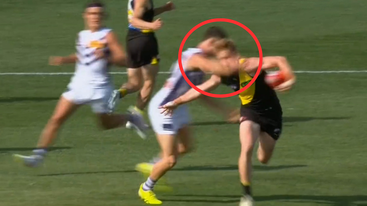 Fremantle’s Patrick Voss hit with ban for strike on Richmond’s Nick Vlastuin
