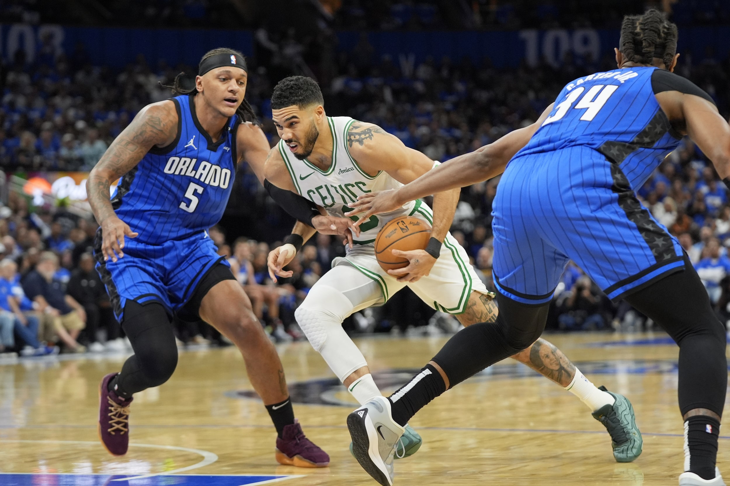 Tatum, Brown pace Celtics past Magic for 3-1 series lead
